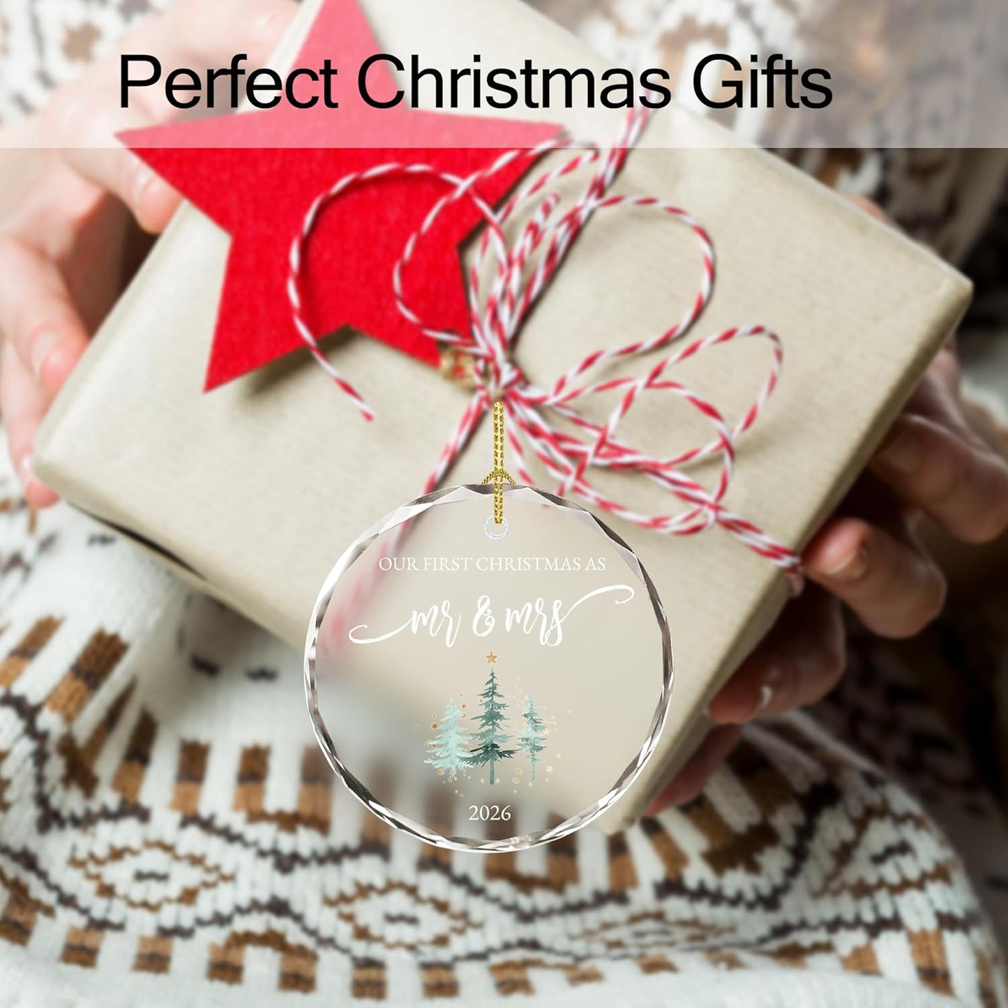 Wedding Ornament 2026, Wedding Gifts for Newlyweds, First Christmas Married Ornament 2026, Bridal Shower Gifts, Our First Christmas as Mr and Mrs Ornaments