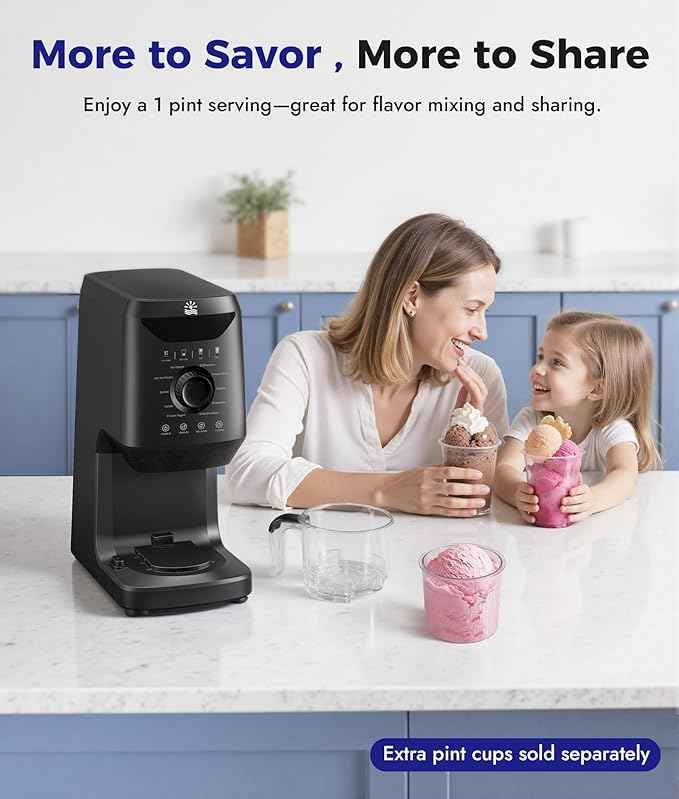 12-in-1 Ice-Cream Maker Machine - 11 Preset Programs & Self-Cleaning, Healthy Frozen Yogurt Maker for Gelato, Slushies, Sorbet, Mix-ins & More, Includes (2) Pint Containers for Home & Party