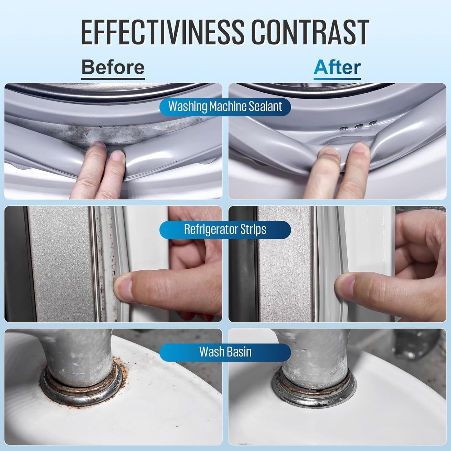 Home Cleaner Gel, Cleaner for Washing Machine, Refrigerator Strips, Household Shower, Kitchen Sinks, Walls, Tiles, Bathrooms- 5 fl oz