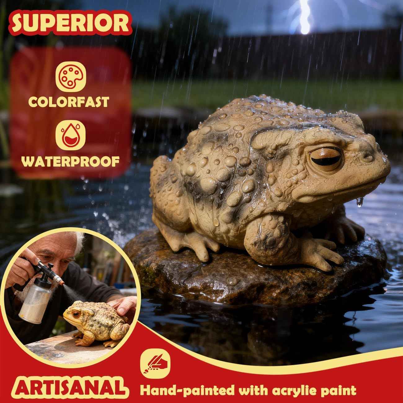 Sunthus Frog Toad Sculptures Garden Statues Yard Art Resin Decorations Outdoor Garden Decor