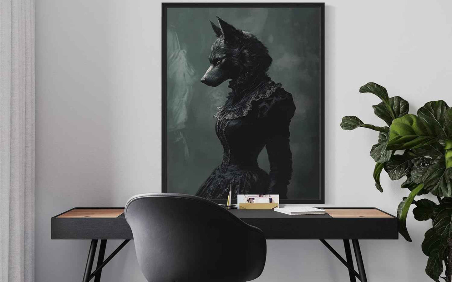 Werewolf Gothic Art Print Poster, Vintage Dark Academia Wall Art Witch Aesthetic Mystic Fantasy Goth Paitning Portrait Gifts Decor 133 (Werewolf, 11 x 14 inches, Unframed)