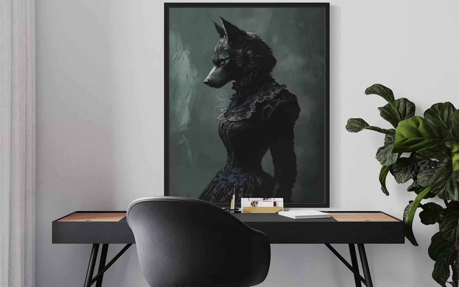 Werewolf Gothic Art Print Poster, Vintage Dark Academia Wall Art Witch Aesthetic Mystic Fantasy Goth Paitning Portrait Gifts Decor 133 (Werewolf, 11 x 14 inches, Unframed)