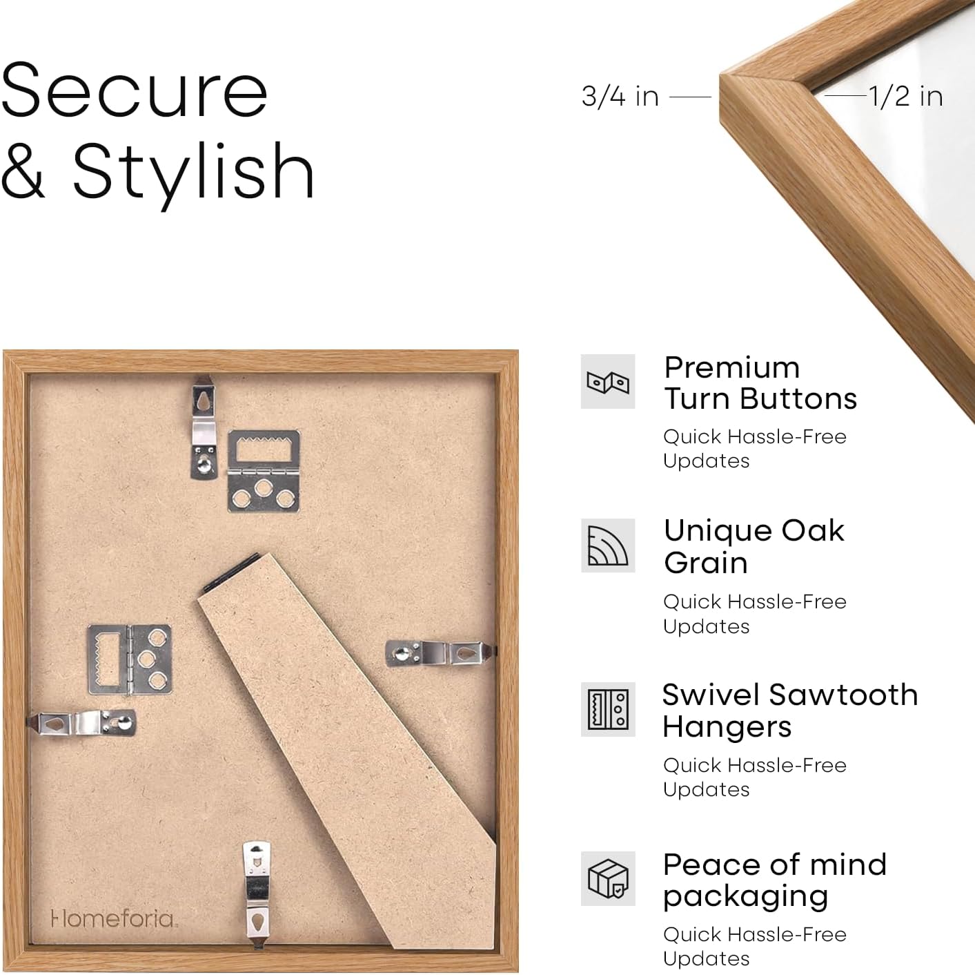 Homeforia 8.5x14 Marriage License Frame Wood, High End Natural Oak 8.5 x 14 Certificate Frames, 14x8.5 Light Wooden Frame for Wall & Tabletop, 8.5by14 Picture Frame, Tempered Glass, Wall Kit, Set of 1