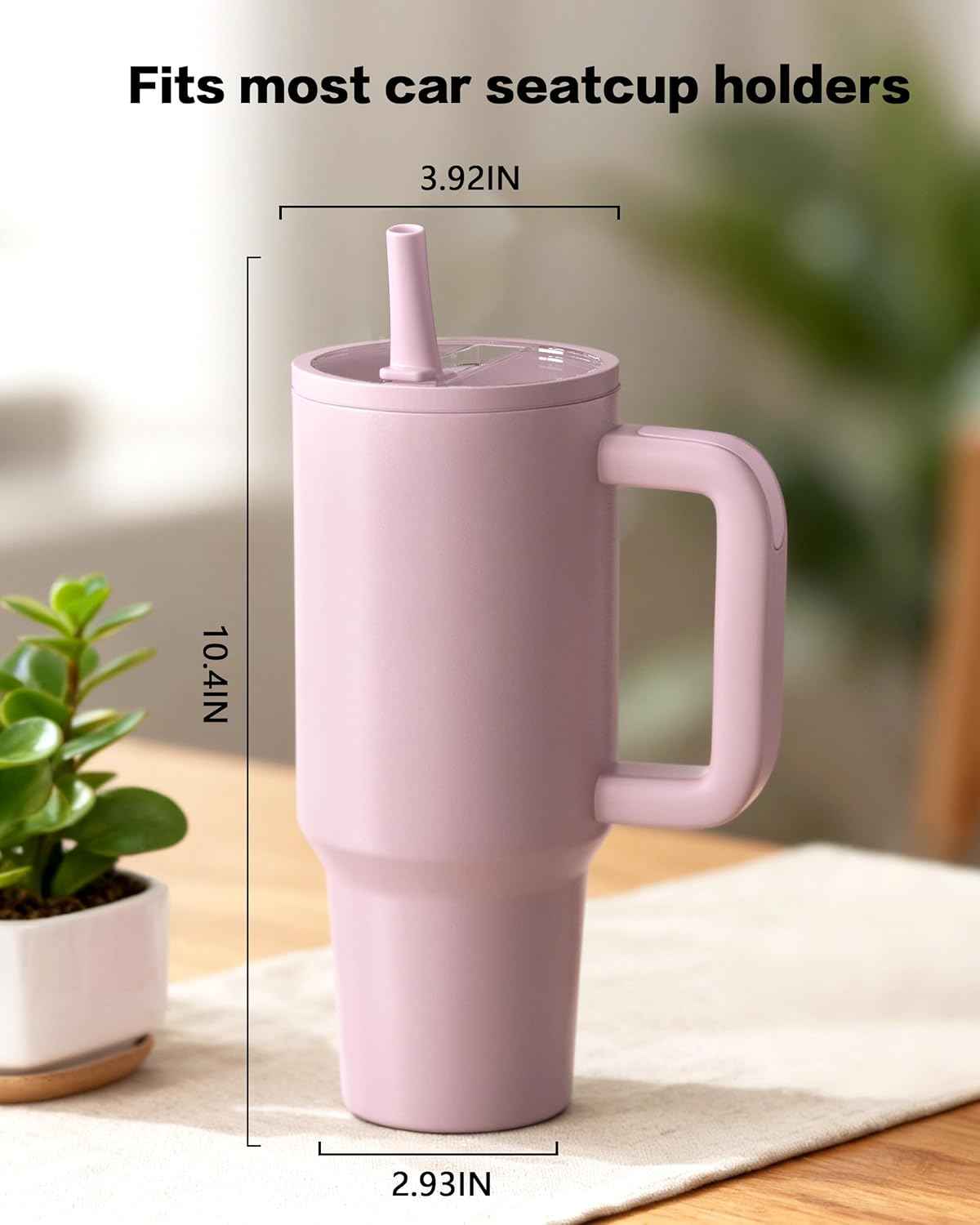 Traveler 40 oz Insulated Water Bottle with Handle & Flip Straw,Fits in Cup Holder,Leak Resistant Tumbler,Stainless Steel Base,Reusable Gifts for Women & Men