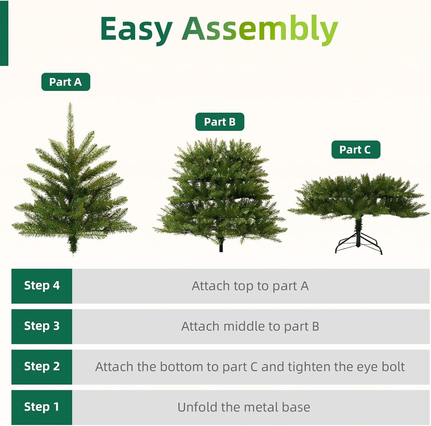 6.5FT Pre-Lit Artificial Christmas Tree with 650 White Lights,1227 Mixed PE&PVC Branch Tips,Green Full Downswept Douglas Fir Xmas Tree,Foldable Metal Base for Home, Party Holiday Décor