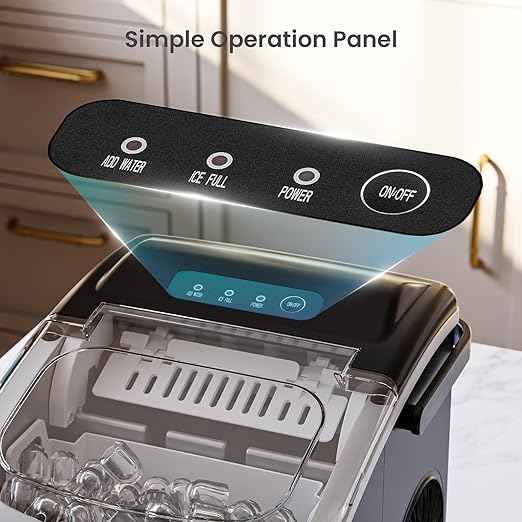 Antarctic Star Ice Makers Countertop with Handle, 9 Bullet Ice Cubes in 6 Mins, 26lbs/Day, Portable Ice Machine with Auto-Cleaning, Basket and Scoop for Home, Kitchen, Office, Party