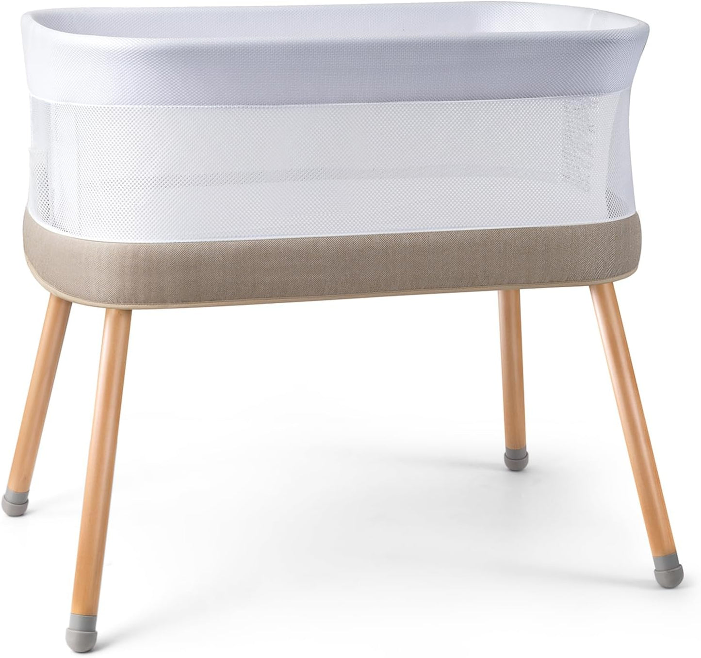 Rocking Bassinet for Baby 3 Speeds Electric Bedside Sleeper with White Noise, Automatic Bedside Crib for Newborn, Brownish-Yellow