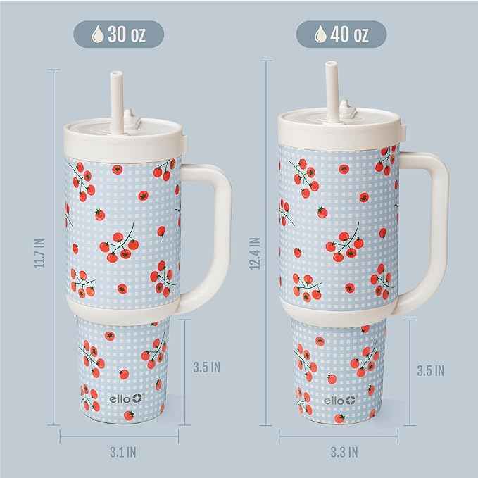 Ello Oasis 40oz Stainless Steel Tumbler - Picnic On The Vine