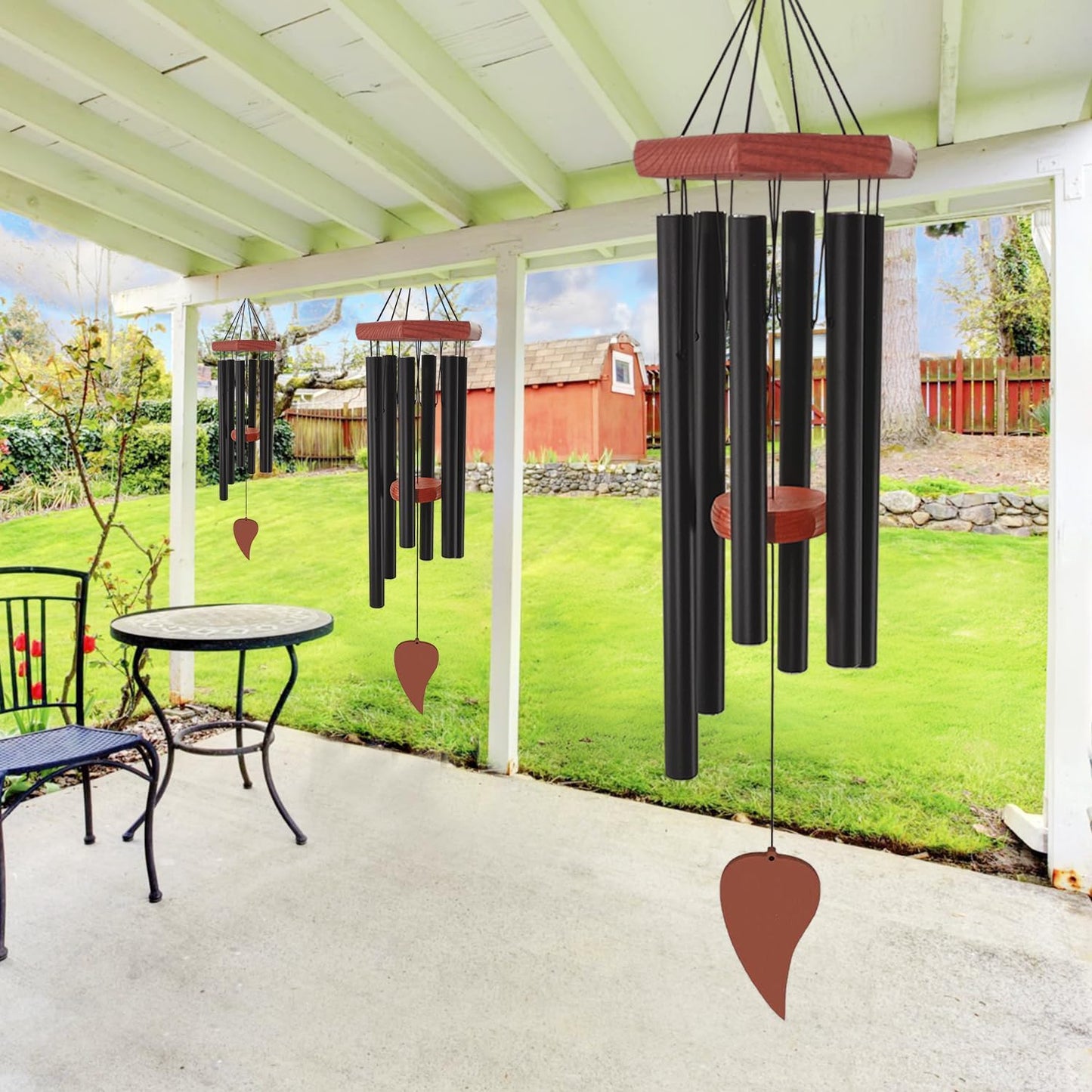 Wind Chimes for Outside, Memorial Wind Chimes with 6 Long Metal Tubes, Sympathy Wind Chime with Sound, Perfect for Garden, Patio and Yard
