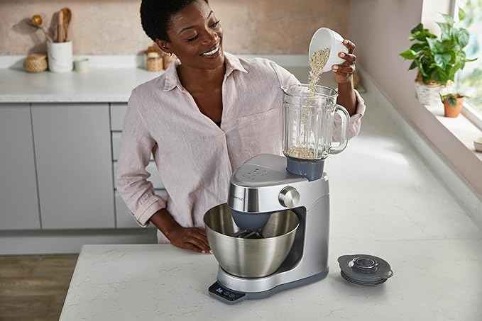 Kenwood Prospero+ KHC29A.O0SI Kitchen Processor, Kitchen Gadgets and Appliances, Stainless Steel Bowl 4.3 L, with K Mixer, Hook and Whisk, Glass Mixer, 3 Disc Food Processor, Citrus Press and Scale