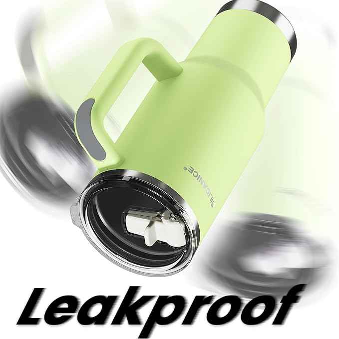 For Travel & Gym – Never Drink from a Moldy Lid Again: 40oz Hygienic Tumbler, 100% Leakproof Lid & Removable Foldable Spout. Reinforced Base, Fits Cup Holders - Key Lime