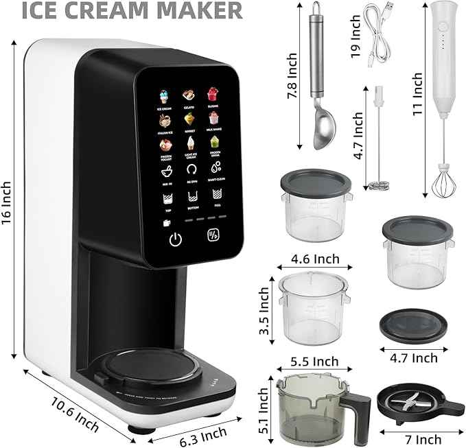 12 In 1 Ice Cream Machine, Electric Soft Serve Ice cream maker machine for Home & Office, Gelato, Slushie, Italian Ice, Sorbet, Milk Shake, FrozenYogurt, Light Ice Cream, Soft Serve Ice Cream Machine