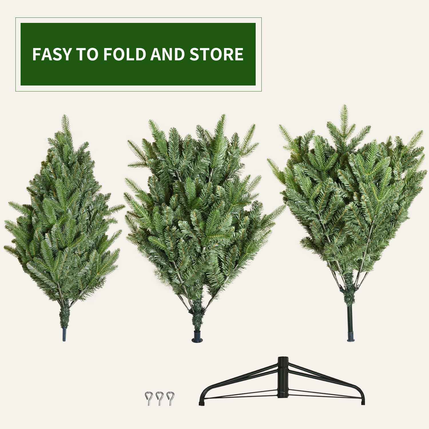 MAKEATREE 6ft Unlit Artificial Christmas Tree, Premium PE/PVC Tips, Hinged Xmas Tree for Outdoor & Indoor, Green
