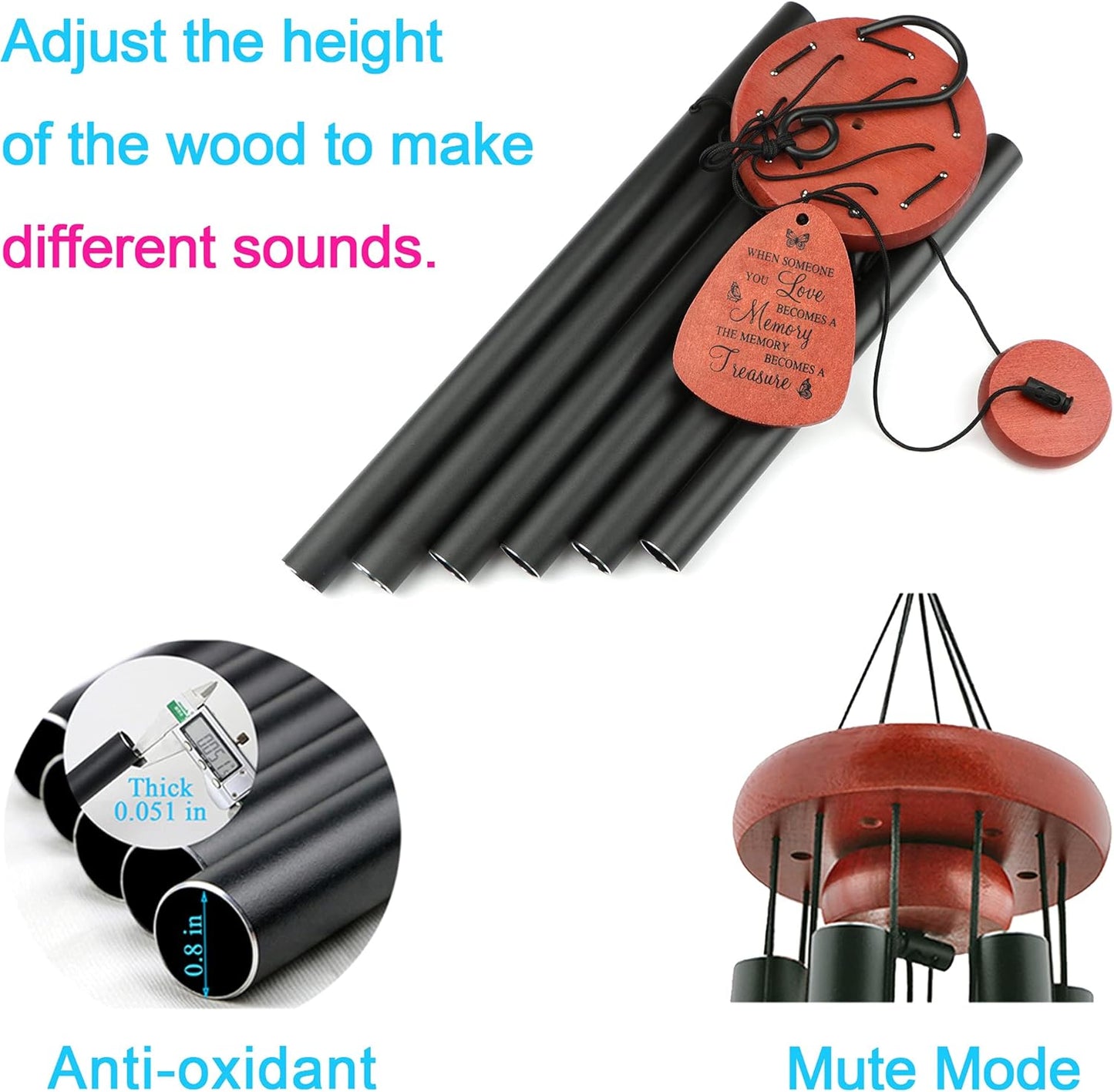 Memgift Wind Chimes for Outside Memorial Wind Chimes for Loss of Loved One Remembrance Sympathy Gifts for Loss of Loved One Outside Keepsake When Someone You Love