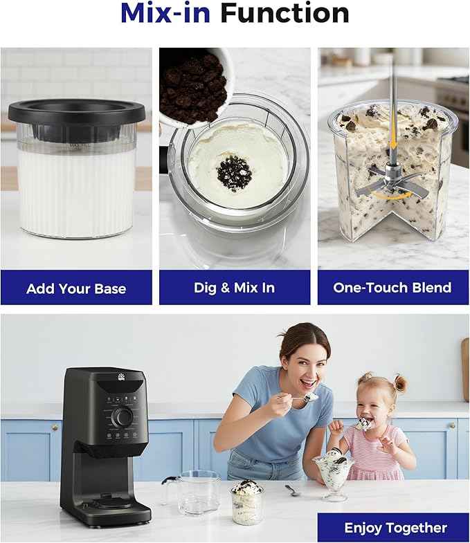 12-in-1 Ice-Cream Maker Machine - 11 Preset Programs & Self-Cleaning, Healthy Frozen Yogurt Maker for Gelato, Slushies, Sorbet, Mix-ins & More, Includes (2) Pint Containers for Home & Party