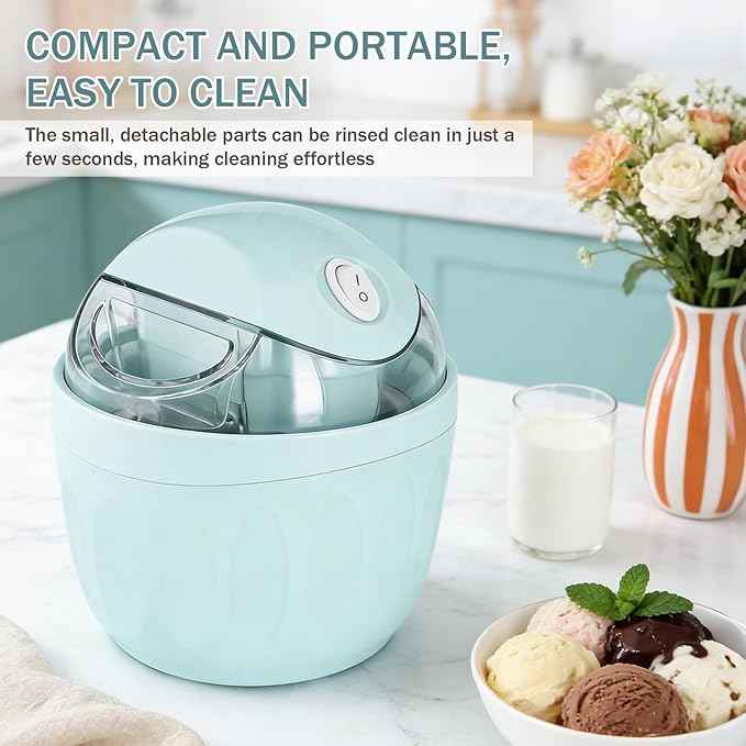 Mini ice Cream Maker, 2026 New DIY Mini Ice Cream Maker,One-Touch Dessert Maker, Single Serving of Gelato, Frozen Yogurt, Compact Electric Makers for Kitchen, Just 15 Minutes