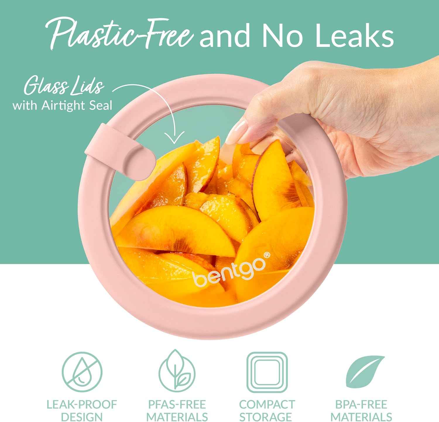 Bentgo Signature Leak-Proof Glass Food Storage - 12-Piece Set, 1-Compartment Meal Prep Plastic-Free Containers, Airtight Glass Lids, BPA-Free, Microwave, Freezer, Oven, Dishwasher Safe (Desert Sage)