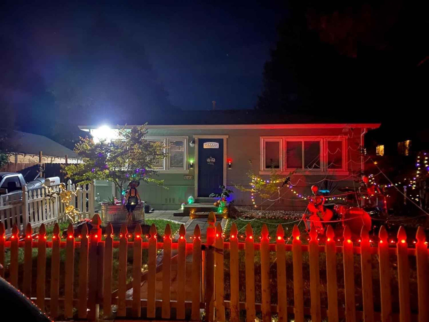 2 Set Halloween Fairy Lights Battery Operated, 16ft 50LED Outdoor String Lights with Remote, 8 Modes Twinkle Lights Black Wire Firefly Lights for Garden Bedroom Party Decor- Orange