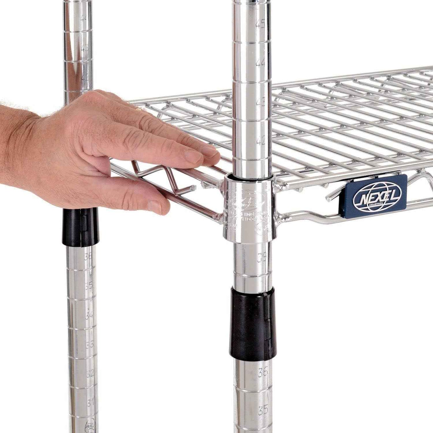 Nexel - 18" x 72" x 86", 5 Tier, NSF Listed Adjustable Wire Shelving, Unit Commercial Storage Rack, Chrome, Leveling feet