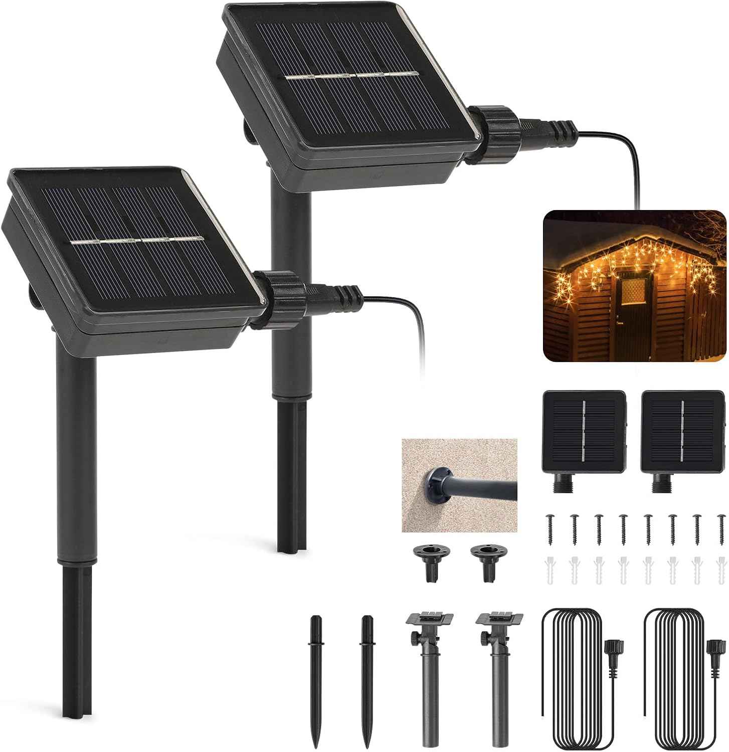 HOFLYW Solar Lights Replacement Top-Replacement Parts-Panel Lantern Lid for,Panel,Solar Light Stakes Replacement (2 Products)