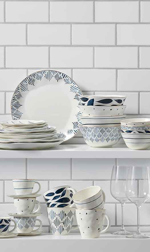 Lenox Blue Bay 4-Piece Set Dinner Plates, 6.45 LB, White