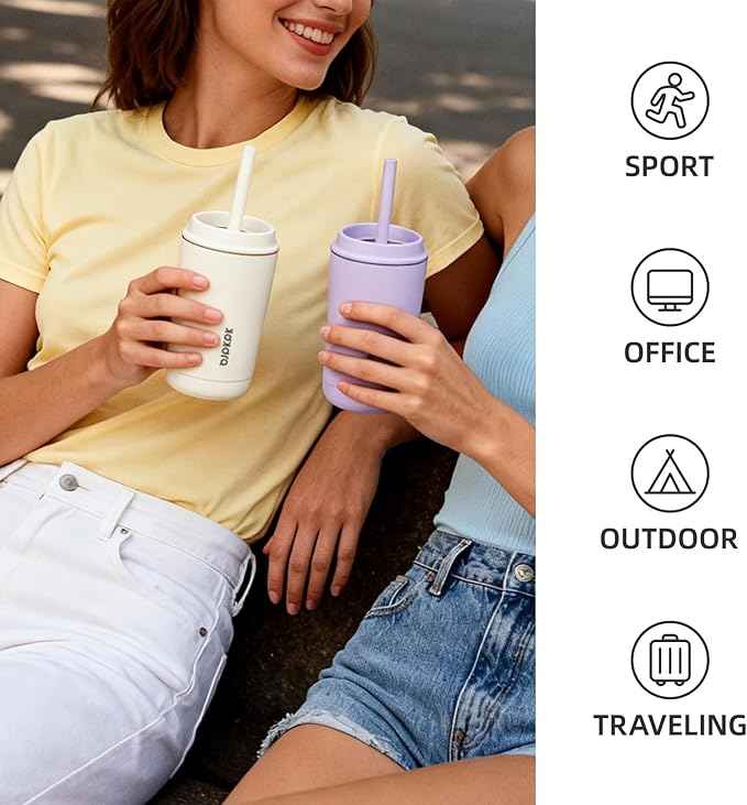BJPKPK Insulated Tumbler with Lid and Straw,12 oz Stainless Steel Travel Coffee Mug,Spill Proof Thermal Cup,Keep Drinks Cold and Hot,Sapphire Blue