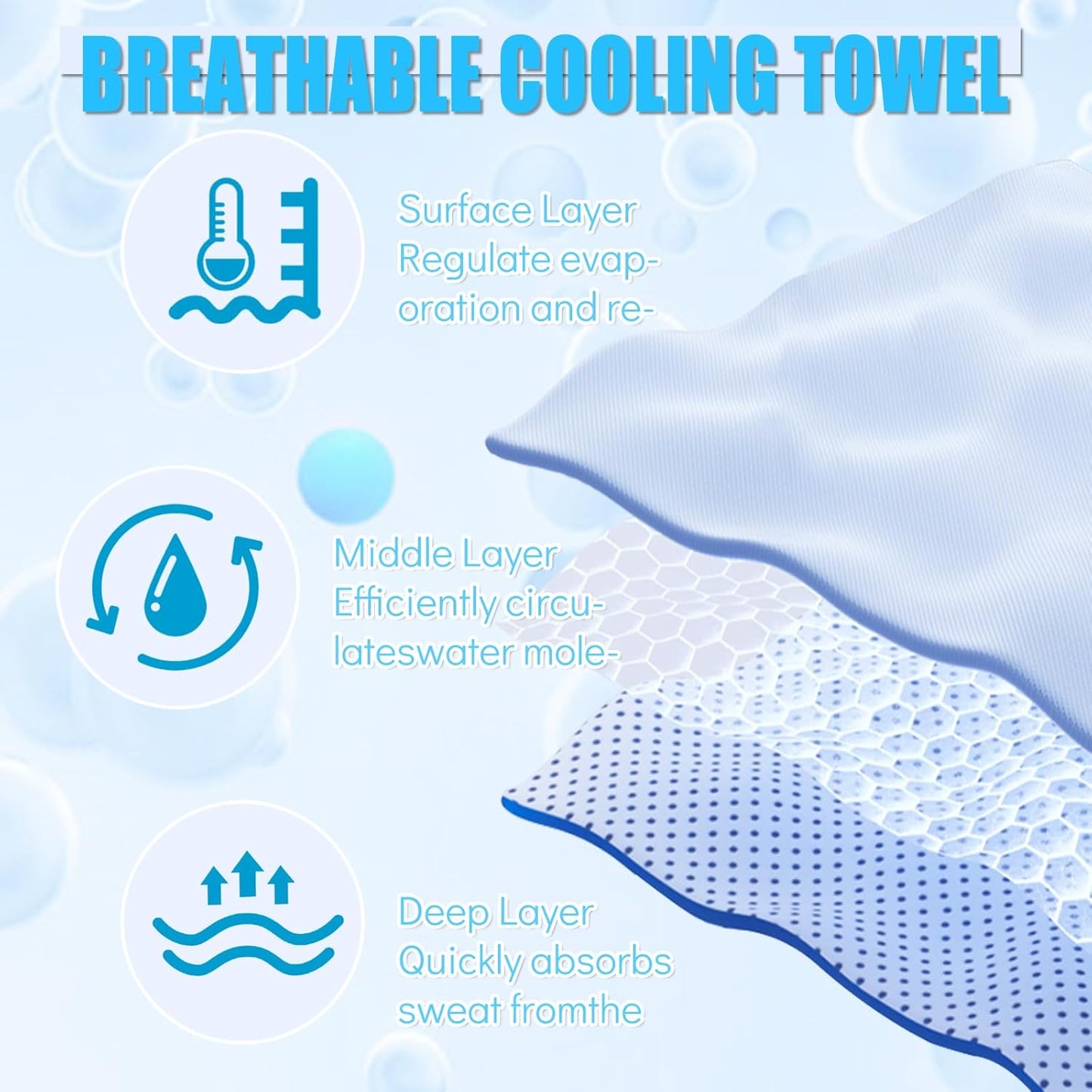 PAWPRO 4 Packs Cooling Towels for Neck and Face, Soft Breathable Gym Towels with Waterproof Bag & Carabiner, Multi-Colored Sweat Towels for Gym, Running, Yoga (Light Blue/Royal Blue/Black/Grey)