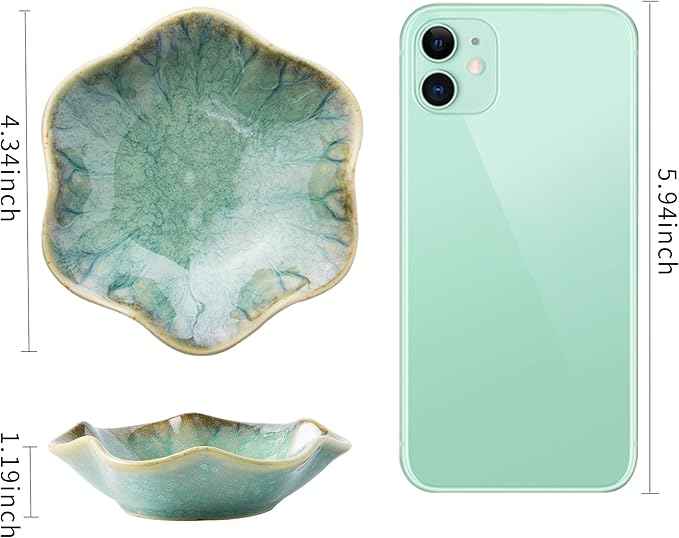 Jewelry Dish Tray, Ring Dish, Ceramic Trinket Tray, Key Bowl, Decorative Plate, for Friends Sisters Daughter Mother (Emerald Green)
