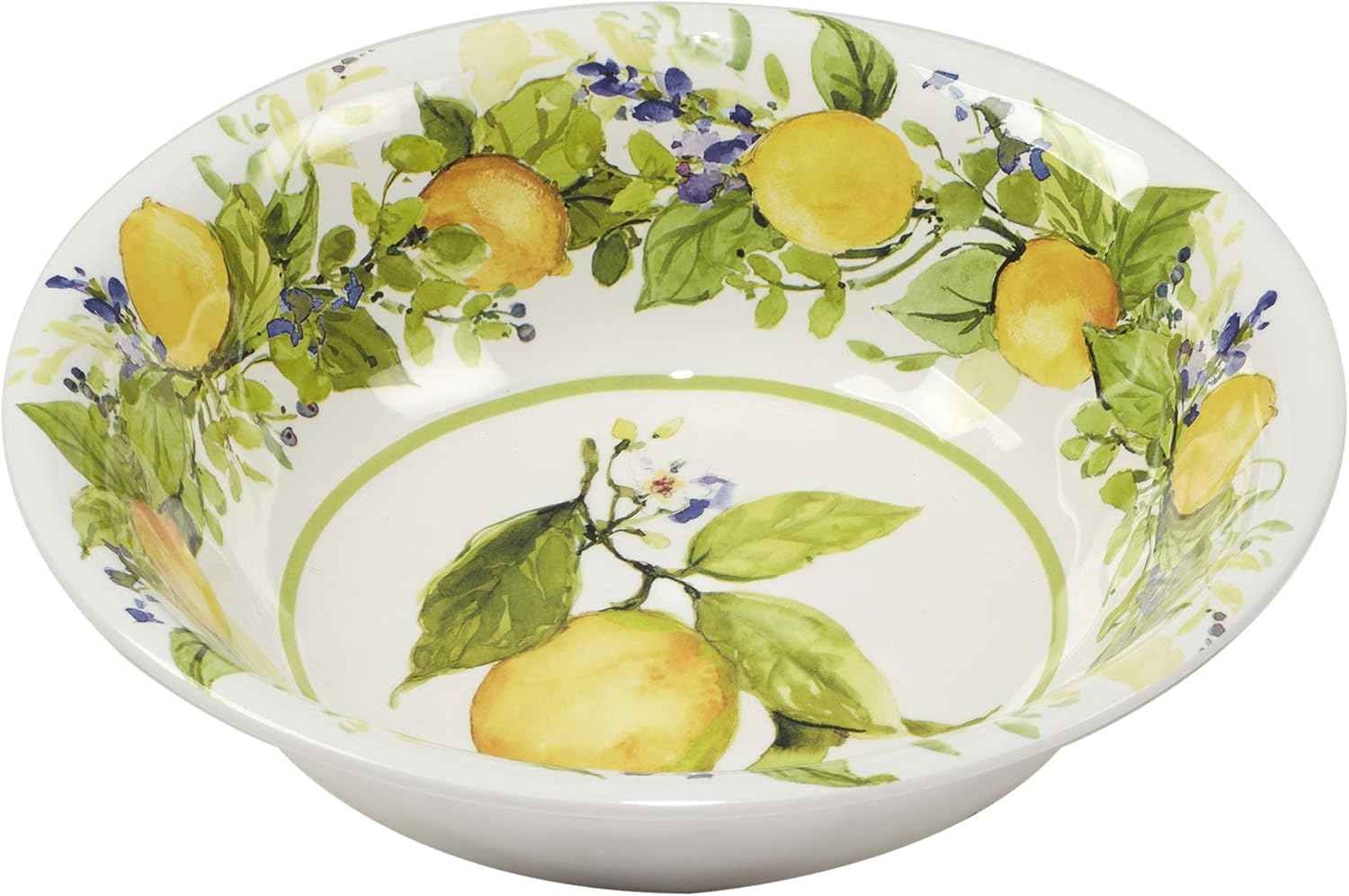 Lemon Zest 12-Piece Melamine Dinnerware Set, Service for 4 – Unbreakable Outdoor Plates & Bowls for Patio Dining, Summer BBQs, Poolside Meals, Picnics, Everyday Family Use & Entertaining
