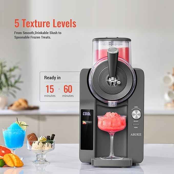 Frozen Drink Machine - Digital Slushie Maker with Multiple Modes, Ice Cream, Milkshake & Smoothie, 68oz Capacity, Self-Cleaning, Gray