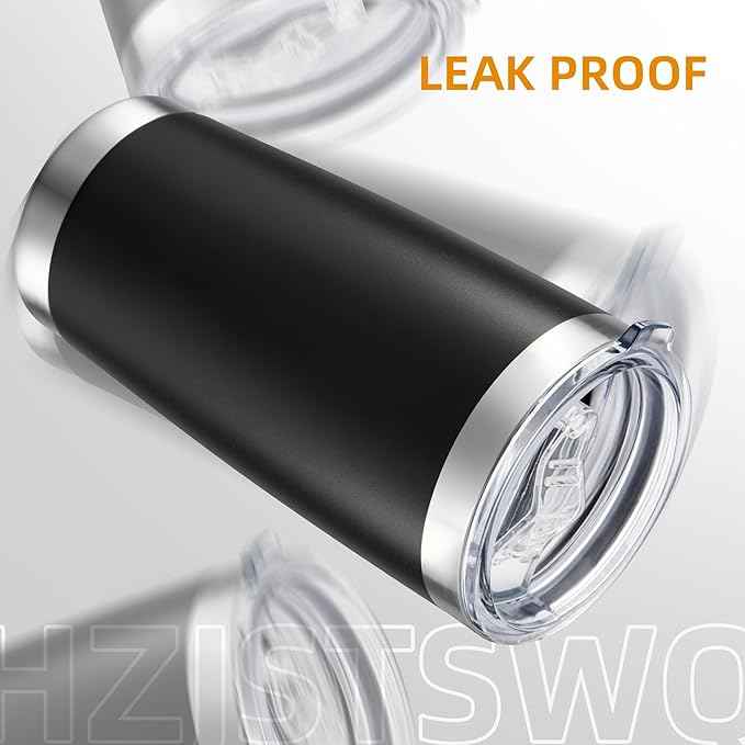 20 oz Tumbler with Lid Stainless Steel Insulated Tumblers Double Wall Vacuum Coffee Mug Powder Coated Tumbler Cups for Cold and Hot Drinks, Black, 1 pack