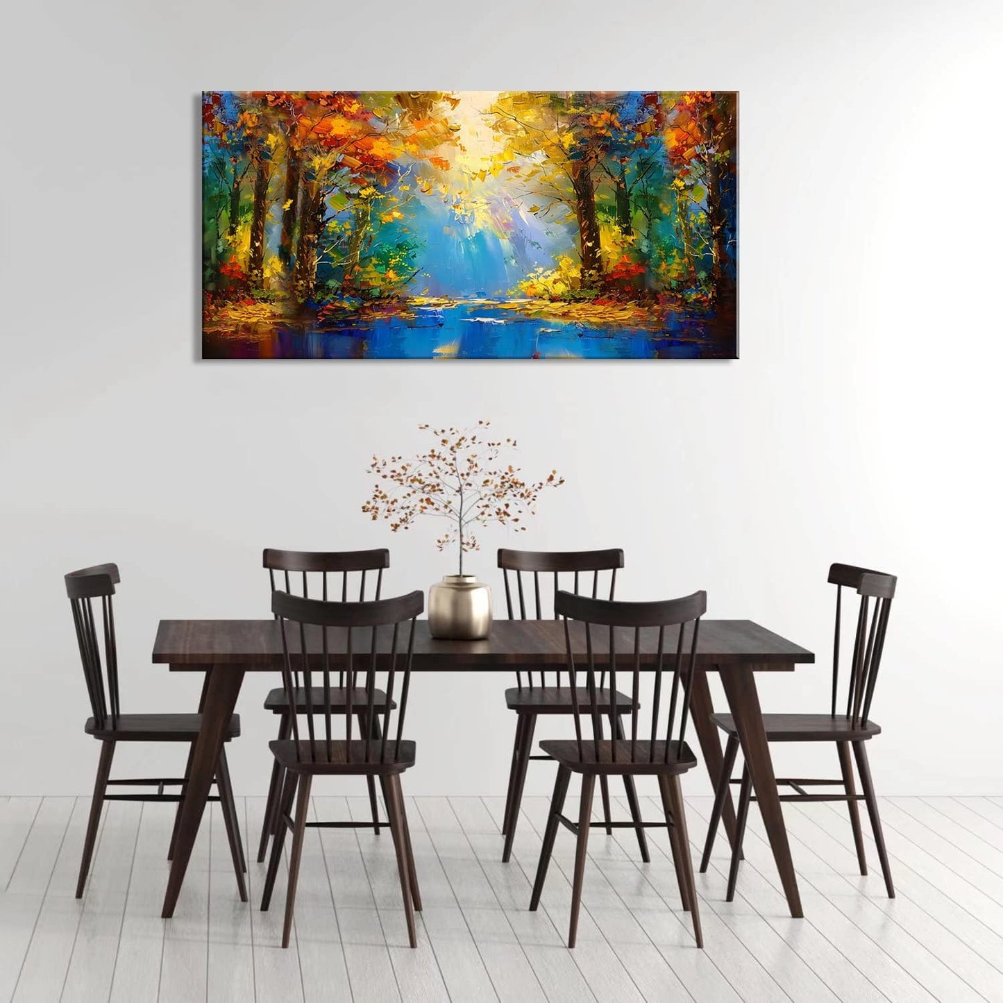 LASMOND Beautiful Colorful Forest Scenery Landscape Wall Art Decor Artwork for Bedroom Living Room (20x40 Inches)