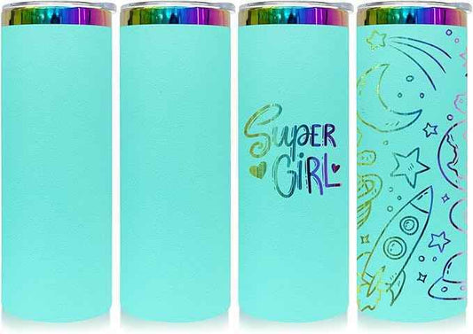 20 oz Skinny Tumblers Stainless Steel Tumbler with Lid and Straw Double Wall Vacuum Insulated Coffee Mug 20oz Powder Coated Cup for Hot and Cold Drinks(Mint Green,4 pack)