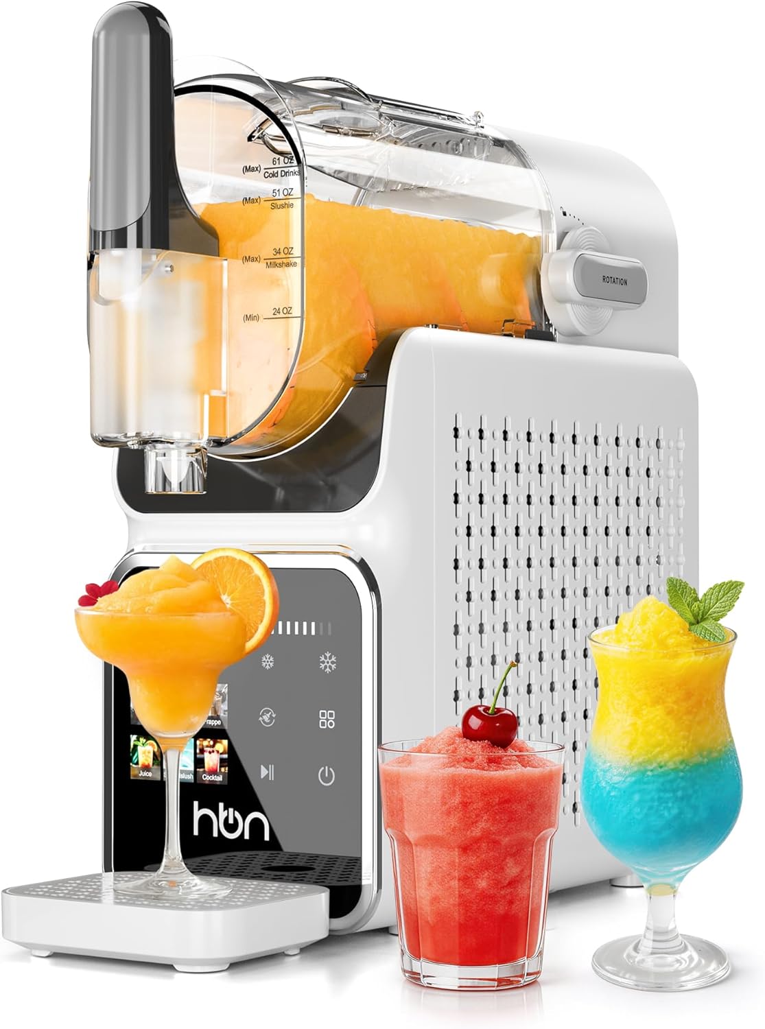 HBN Slushie Machine for Home No Ice Needed, Slushy Machine Frozen Drink Maker 88oz, Self-Cleaning, 6 Presets for Margaritas, Cocktails, Milkshakes and More, Perfect for Family Gathering, Summer Party