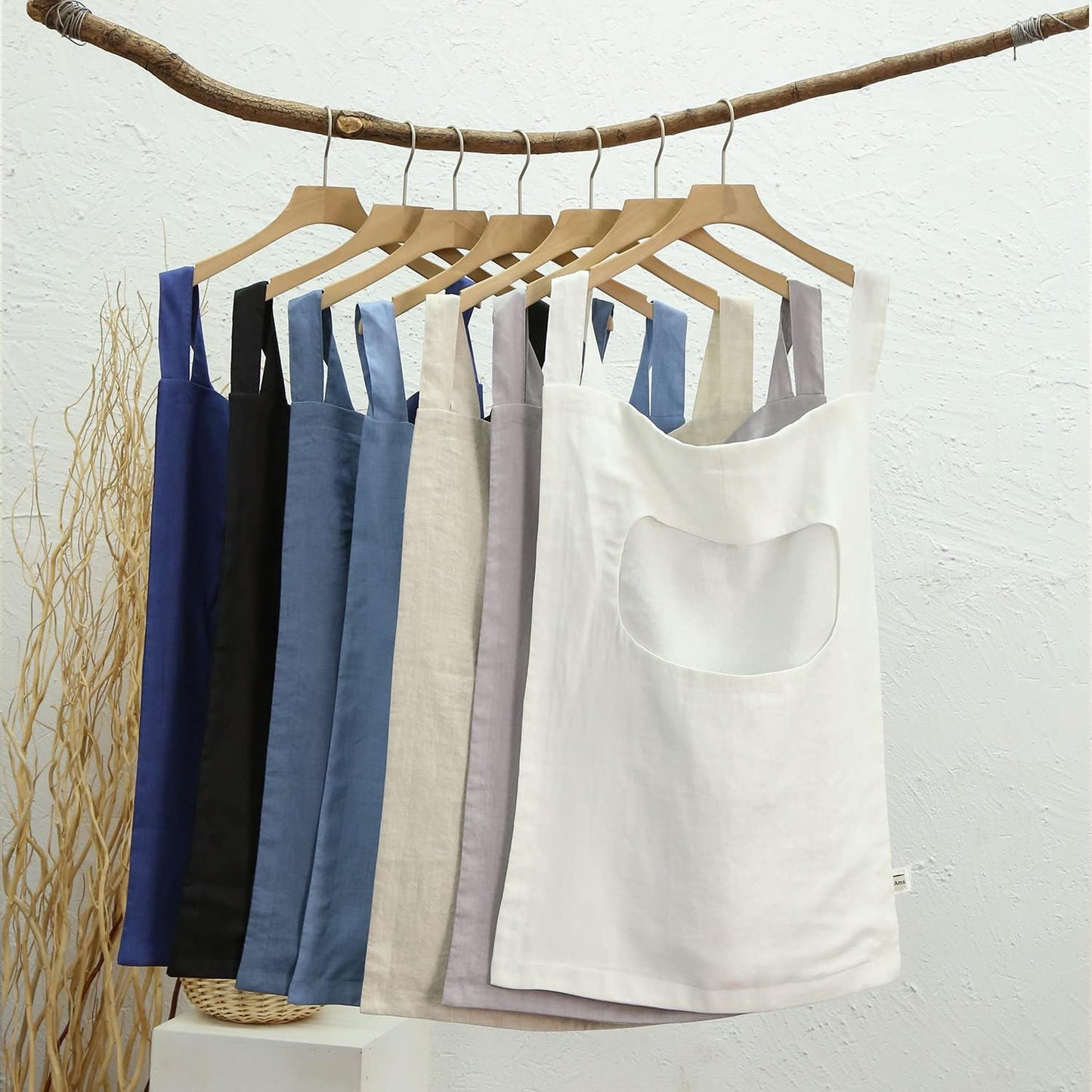 Amazhiyu 100% Linen Door Hanging Laundry Hamper Bag, 19x27 Inches Yellow