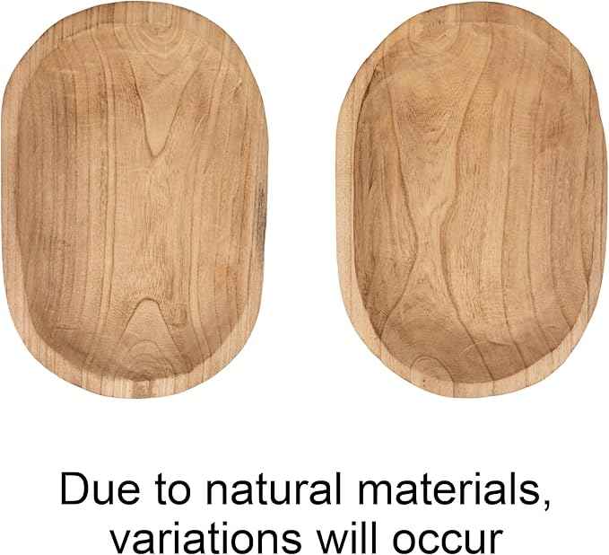 Bloomingville Hand-Carved Paulownia Wood Bowl, Natural