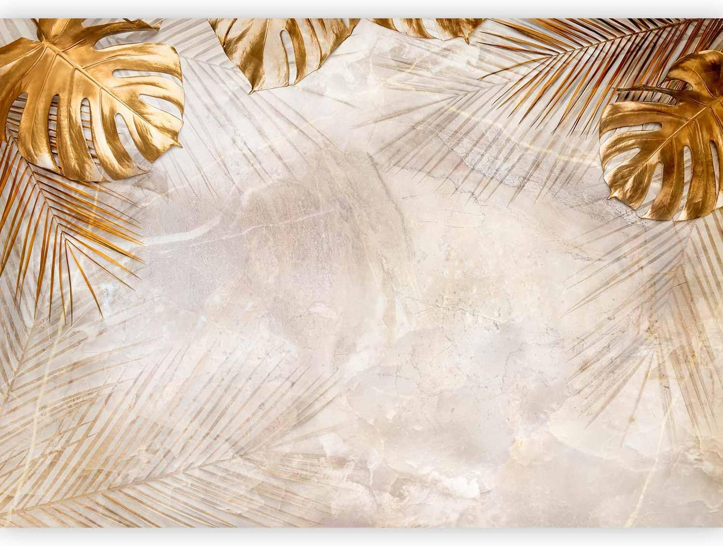 artgeist Wall Mural Tropical Leaves 154x110 in - XXL Peel and Stick Self-Adhesive Wallpaper Removable Large Sticker Foil Wall Decor Print Picture Image Design Monstera Palm Green Leaves b-C-0788-a-a