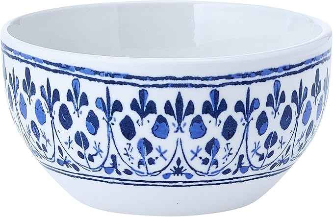 Pfaltzgraff Medallion Radiance 12 Piece Stoneware Dinnerware Plate Bowl Dish Set, Service for 4, Blue