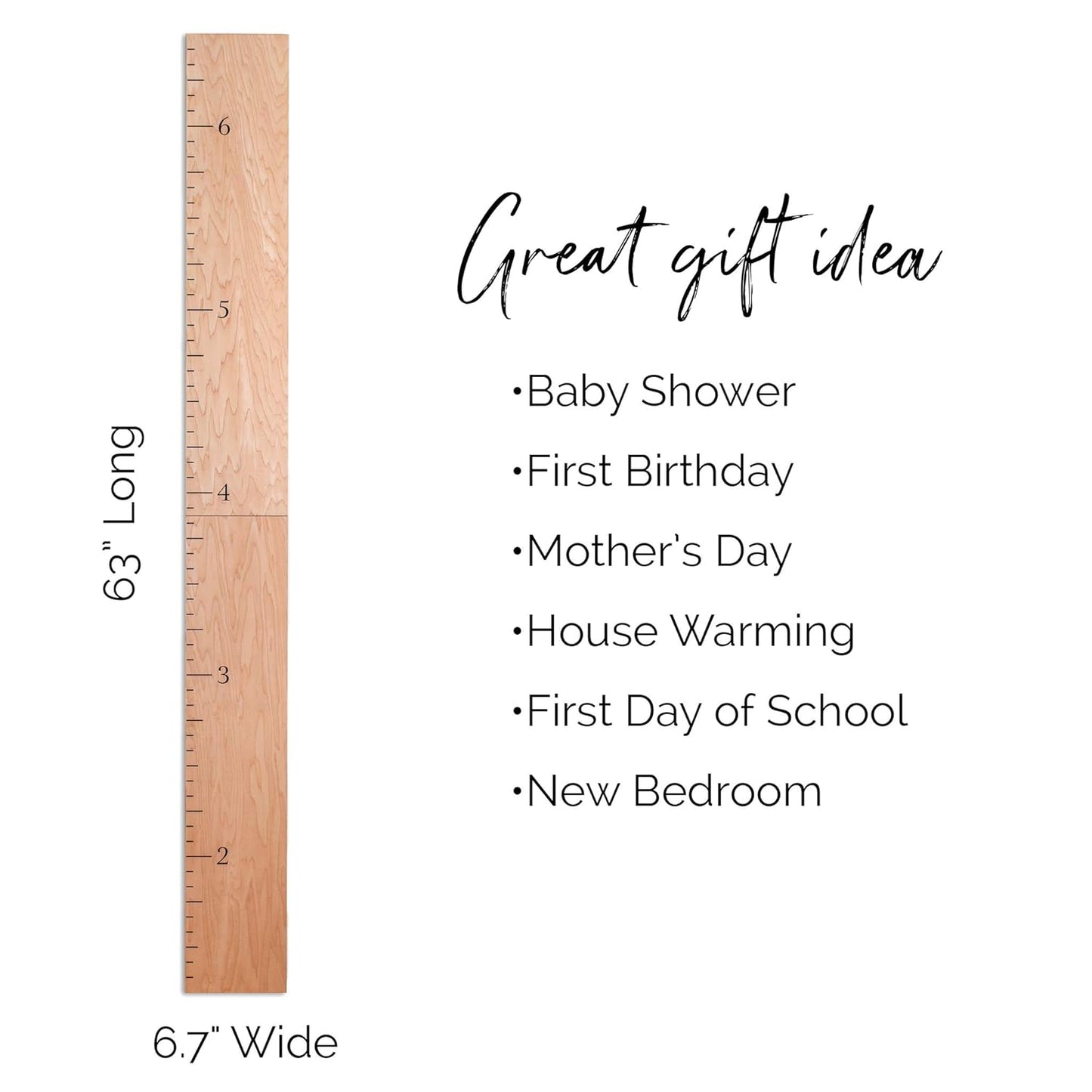 Wood Growth Chart for Wall - Growth Chart Wood Growth Chart for Kids Wooden Ruler Growth Chart Child Height Wall Chart Grow Chart for Wall Kids Wall Ruler Height Chart-Modern Natural