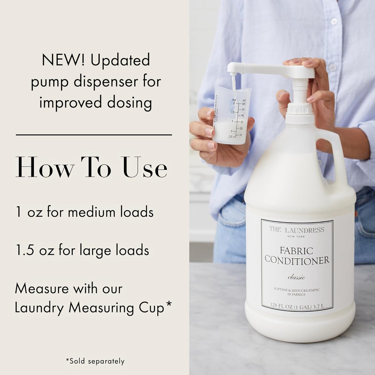 The Laundress Signature Fabric Conditioner Classic, Concentrated Fabric Softener Liquid, Soften Fabrics, Reduces Static,128 Fl Oz