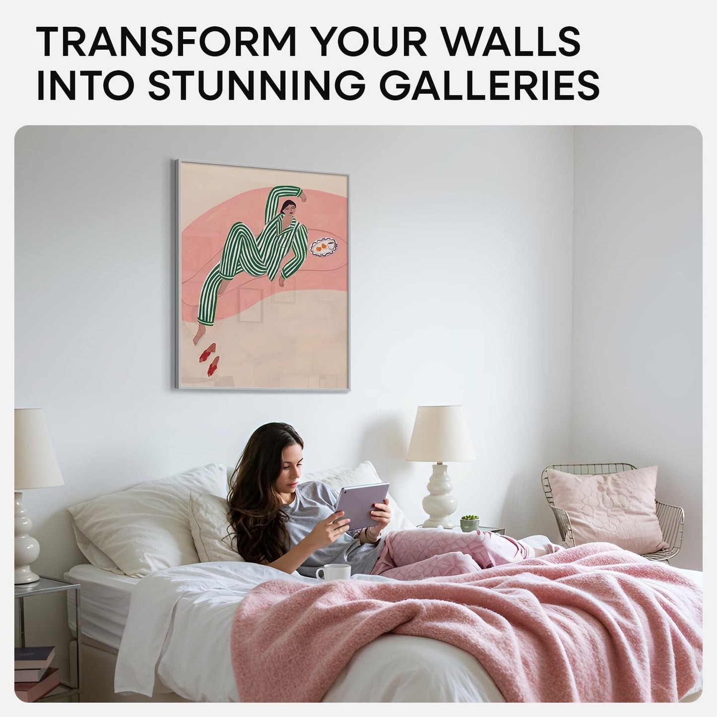 Homeforia Silver 22x28 Picture Frame, Rectangular Metal Poster Frame with Mat, 22 x 28 Frame Matted to 18 x 24 Photo, Wall Mount, Minimalist Style, Tempered Glass, Wall Hook Included