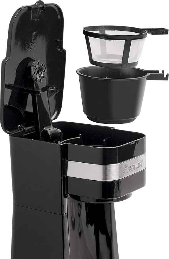 Bestron Coffee Machine with Insulated Cup, Black/silver