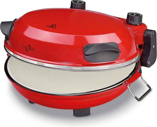 Küchenprofi Pizza Maker NAPOLI, with pizza stone, for pizzas with a diameter of 36 cm in 4 minutes, 1200 watts, stepless temperature setting, top and bottom heat separately, electric pizza oven,