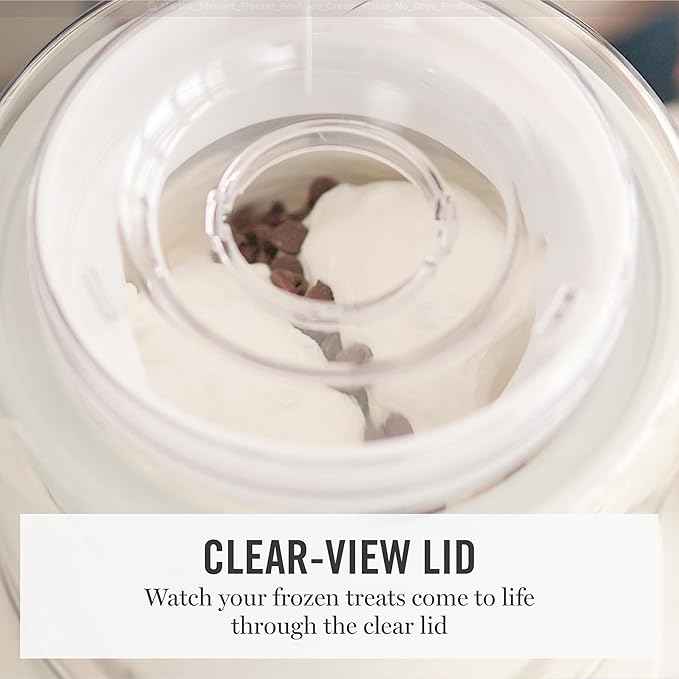 Martha Stewart Ice Cream Maker, 2 Quart Double-Insulated Freezer Bowl, Sorbet & Frozen Yogurt, Ready in 20 Minutes, Mix-Ins Chute, Easy to Clean, Linen White