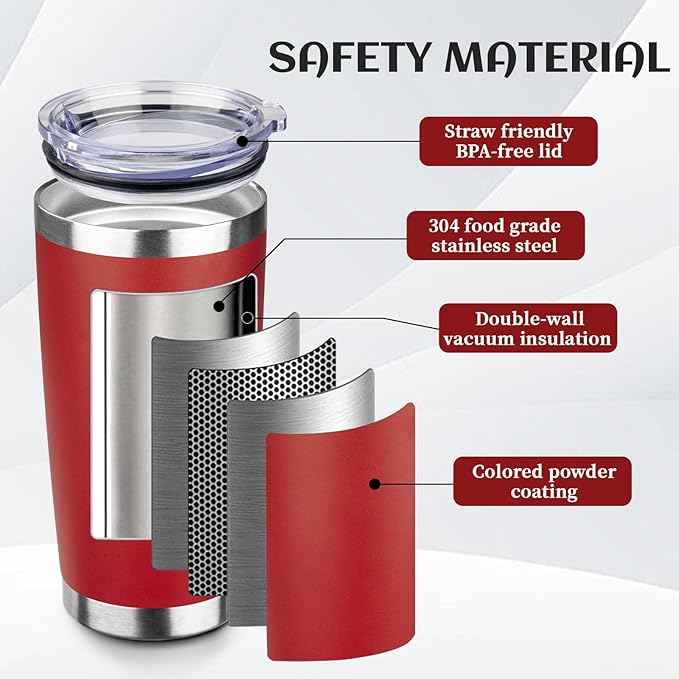 StarSpeed 20oz Tumbler Bulk with Lid, Stainless Steel Insulated Tumblers Double Wall Vacuum Insulated Travel Mug, Powder Coated Coffee Cups for Hot and Cold Drinks(Wine Red,1)