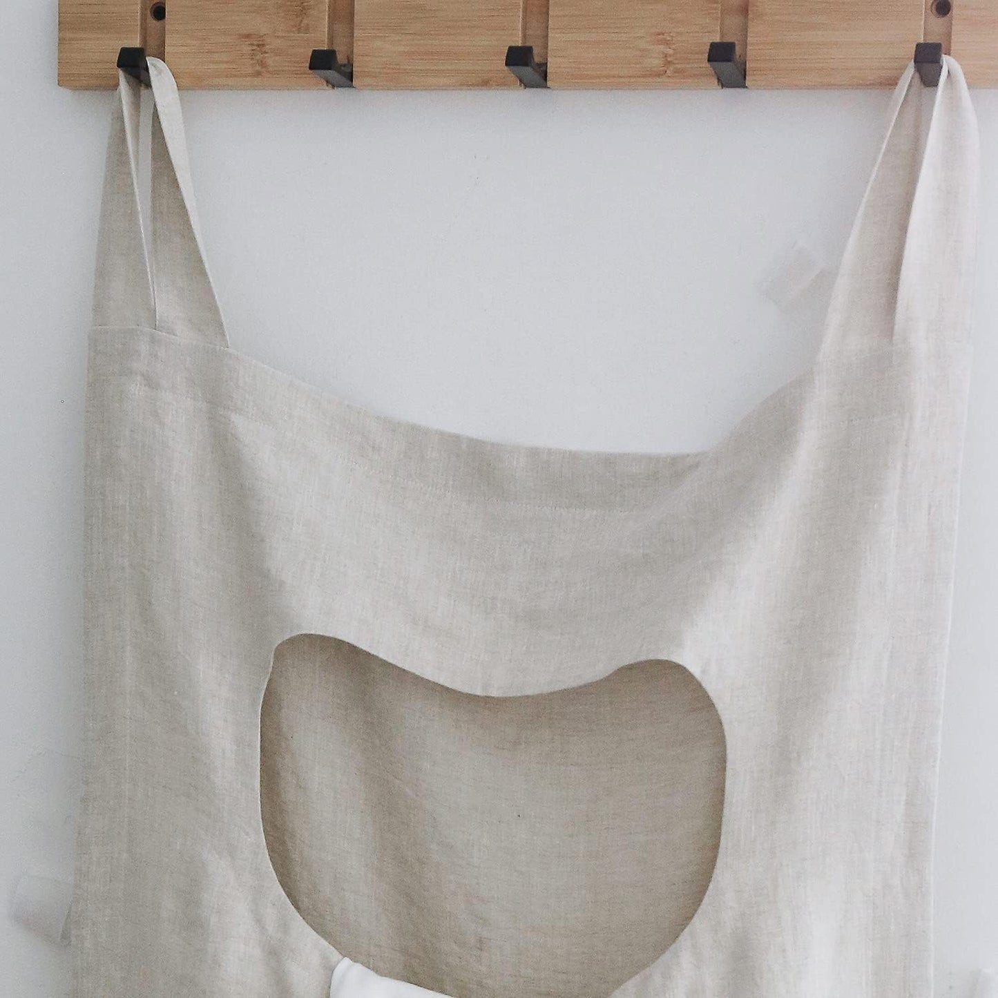 Amazhiyu 100% Linen Door Hanging Laundry Hamper Bag, 19x27 Inches (Linen)