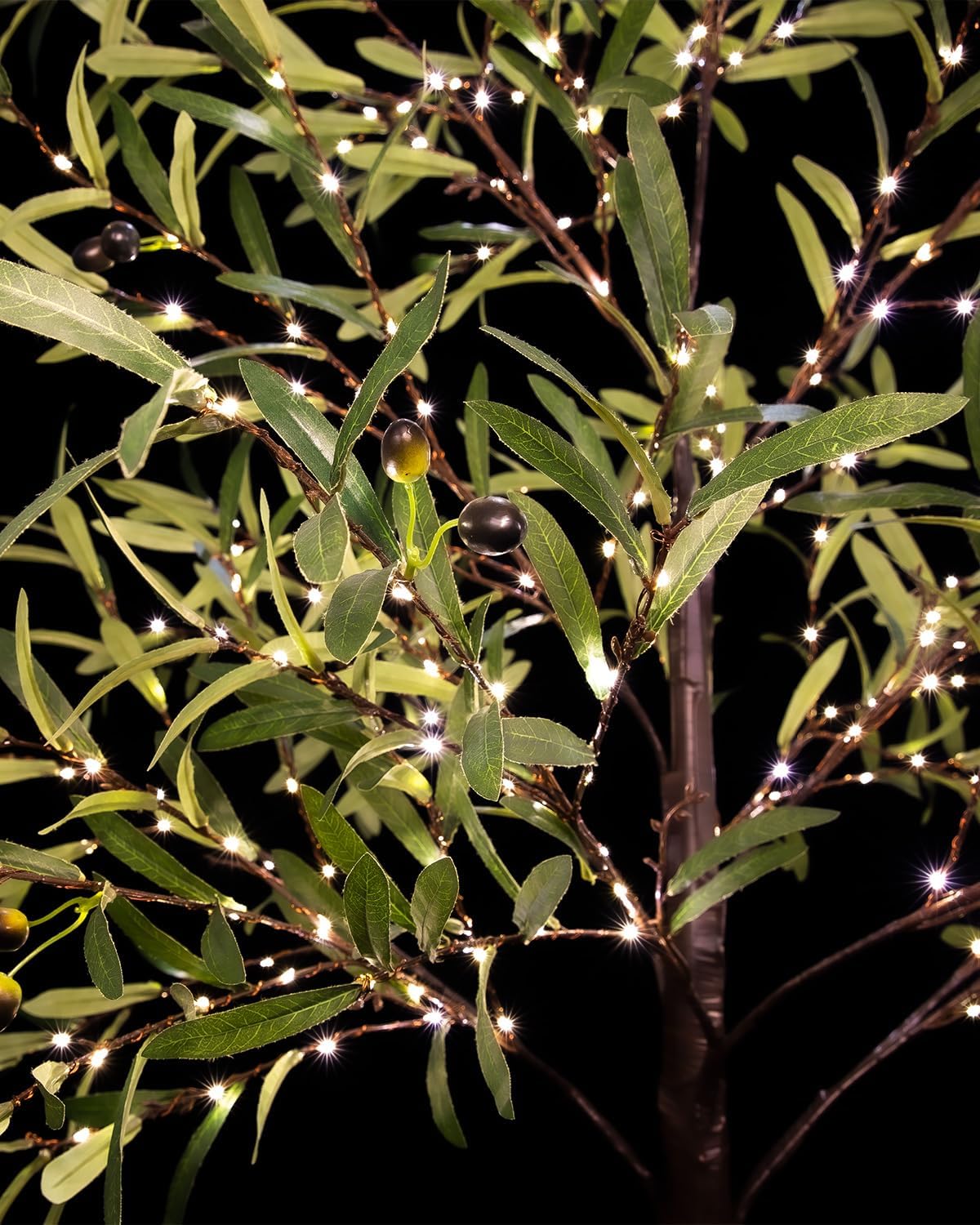 TYBEEU 6ft Lighted Olive Tree with 300 Warm White LED Lights, Dimmable, Ideal for Indoor & Outdoor Holiday Decor, Home, Garden, Wedding & Party