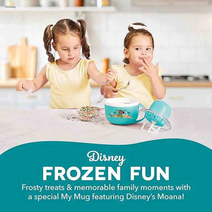 Disney Dash My Mug Ice Cream Maker - Makes Single Serving of Gelato, Frozen Yogurt, Sorbet & More - Easy to Clean & Use - Moana, 1 Bowl
