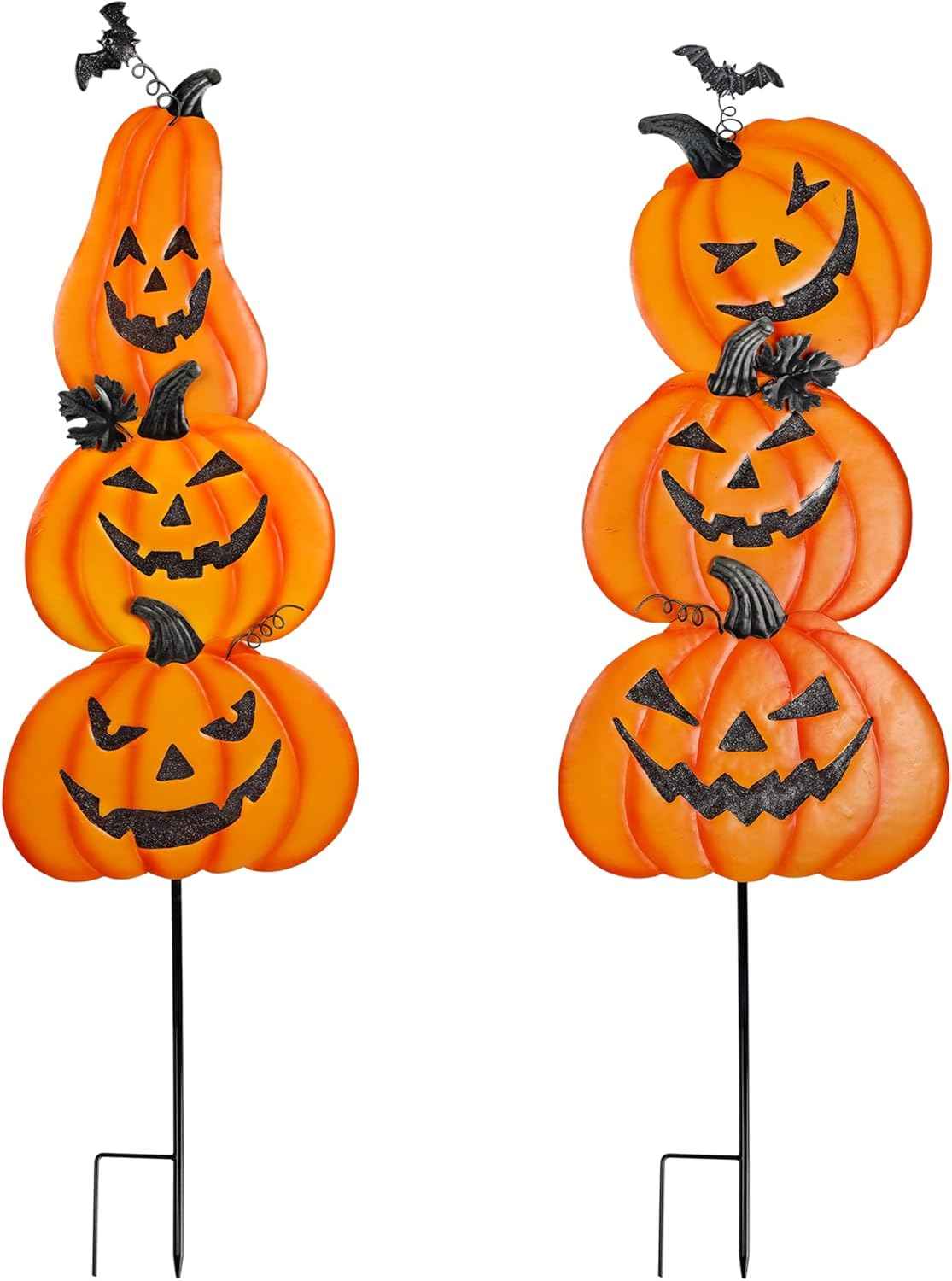 2 Pack Halloween Yard Decoration Stakes, Trick or Treat Happy Halloween Yard Signs for Halloween Outdoor Decor