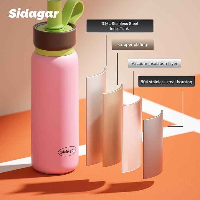 24 oz Tumbler, Insulated Coffee Mug with Lid and Straw, Leak Proof Portable Travel Cup, for Hot and Cold Drinks Drinks Flask for Women Pink